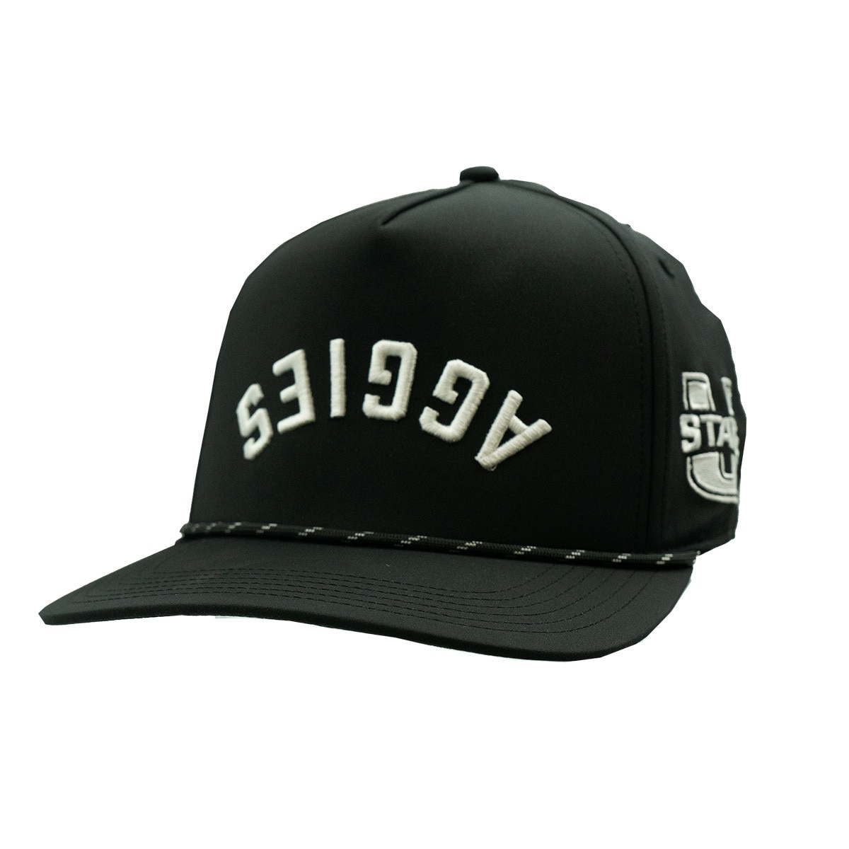 Utah State Aggies Upside Down Rope Cap Black